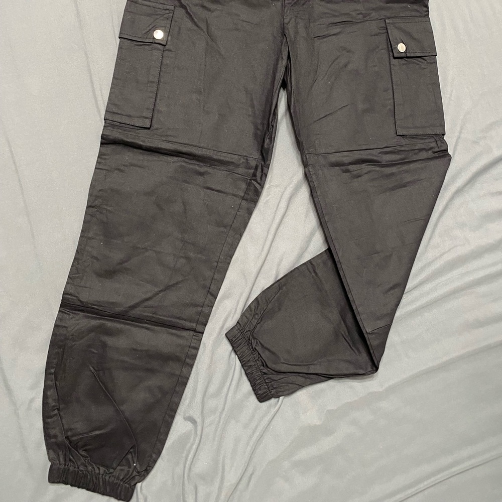 COPY - BooHoo High Waist Woven Pocket Cargo Pants
